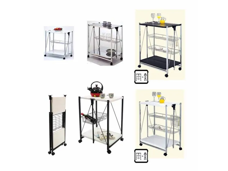 carrello da cucina pieghevole su ruote