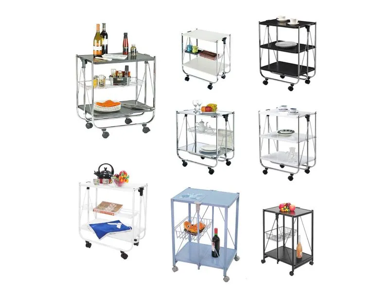 Carrello portavivande pieghevole con asse in ferro