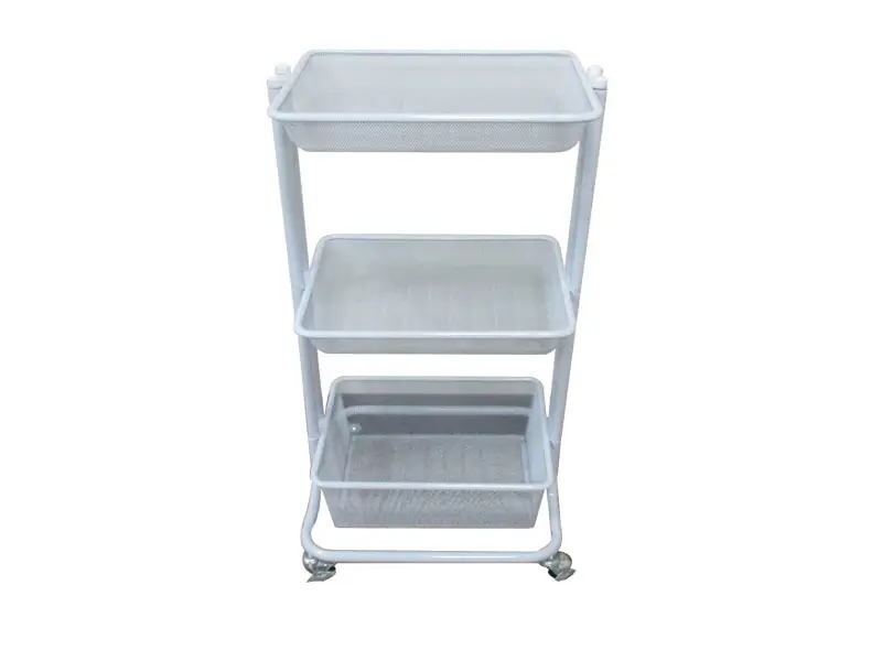 3 Tier Diamond Mesh Basket Trolley