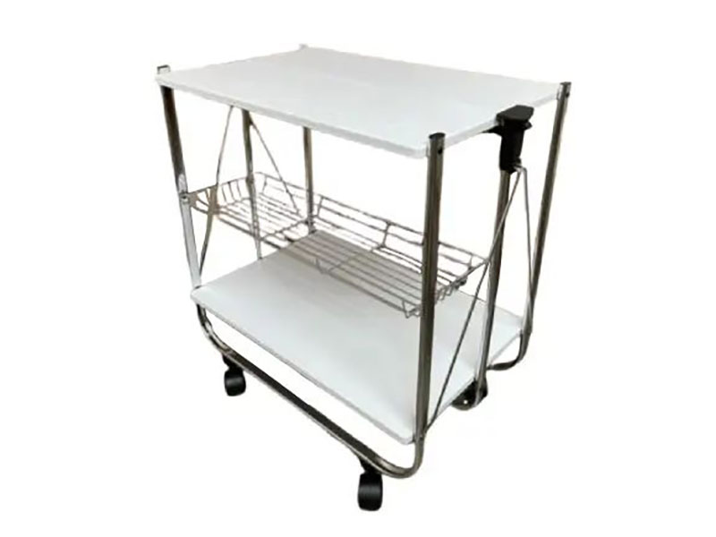 Wooden board 2 tier foldable trolley